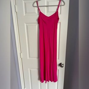 Loft sleeveless pink maxi slip dress size S